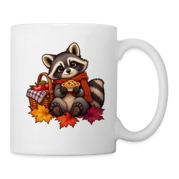 Herbst-Waschbär-Picknick - Tasse - Weiß - Rechts