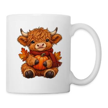 Gemütliche Highland-Kuh - Tasse - Weiß - Rechts