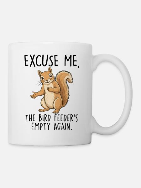 Eichhörnchen klettert auf einen Baum - Tasse - Weiß
