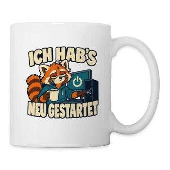 Ich hab’s neu gestartet – IT-Support Admin Spruch - Tasse - Weiß - Rechts
