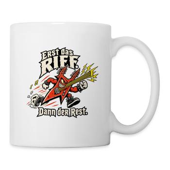 Gitarrenriff Rock Metal Fan Gitarrist - Tasse - Weiß - Rechts