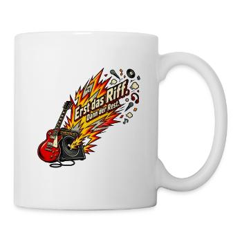 Rockfan Gitarrenriff Metal Fan Riff zuerst - Tasse - Weiß - Rechts