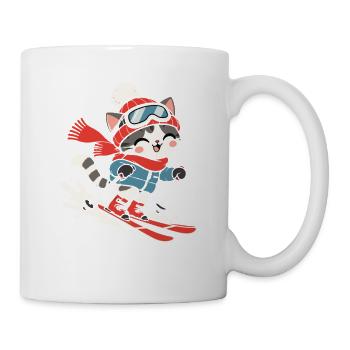 Skifahrer Weintrinken Winterurlaub Berge - Tasse - Weiß - Rechts