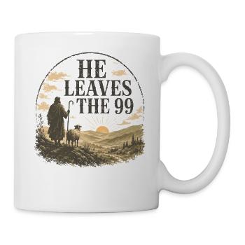 Er verlässt die 99 Christian Design - Tasse - Weiß - Rechts
