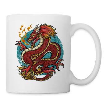 Drache Feuerdrache - Tasse - Weiß - Rechts