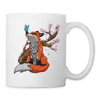 Fuchs Kirschblüten - Tasse - Weiß - Rechts