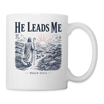 Psalm 23 Hirten-christliches Design - Tasse - Weiß - Rechts