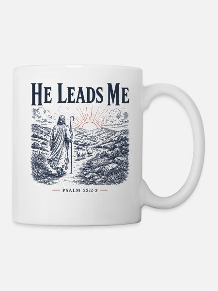 Psalm 23 Hirten-christliches Design - Tasse - Weiß