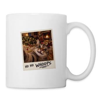 Ho Ho Whoops Katze Selfie Weihnachten - Tasse - Weiß - Rechts