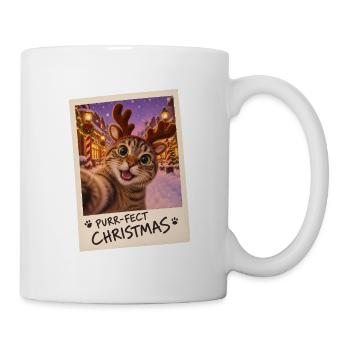 Purr-fect Christmas Katze Selfie - Tasse - Weiß - Rechts