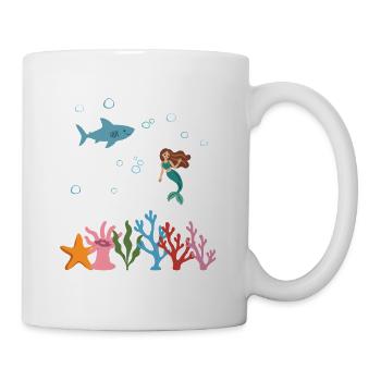 Hai Unterwasser Kinder Meerjungfrau märchenhaft - Tasse - Weiß - Rechts