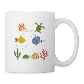 Nautilus Unterwasser Kinder Meeresschildkröte Meer - Tasse - Weiß - Rechts