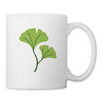 Ginkgo Pflanze Illustration Geschenkidee - Tasse - Weiß - Rechts