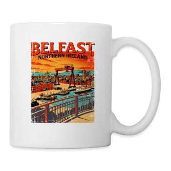 Belfast Northern Ireland Retro City Skyline - Tasse - Weiß - Rechts