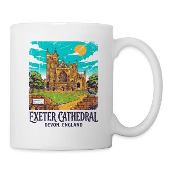 City Vintage Exeter Cathedral Devon England Sept - Tasse - Weiß - Rechts