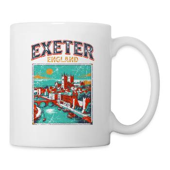 Vintage Exeter England Cityscape Retro Travel - Tasse - Weiß - Rechts