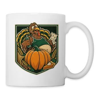 Thanksgiving Truthahn übersatt beim Lauf - Tasse - Weiß - Rechts