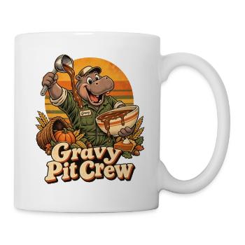 Thanksgiving Nilpferd Gravy Pit Crew - Tasse - Weiß - Rechts