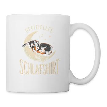 Dackel Offiziell Müde Schlafender Hund Auf Kissen - Tasse - Weiß - Rechts
