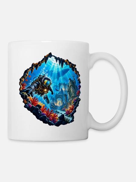 Taucher Unterwasserruinen Expedition Tauchen - Tasse - Weiß
