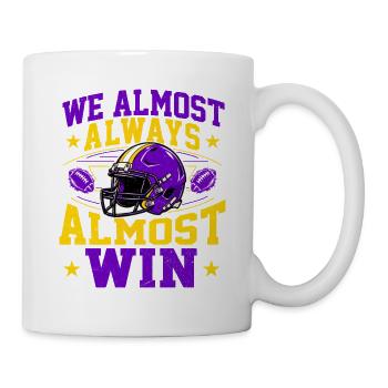 Wir gewinnen fast immer – lila und goldener Fan - Tasse - Weiß - Rechts