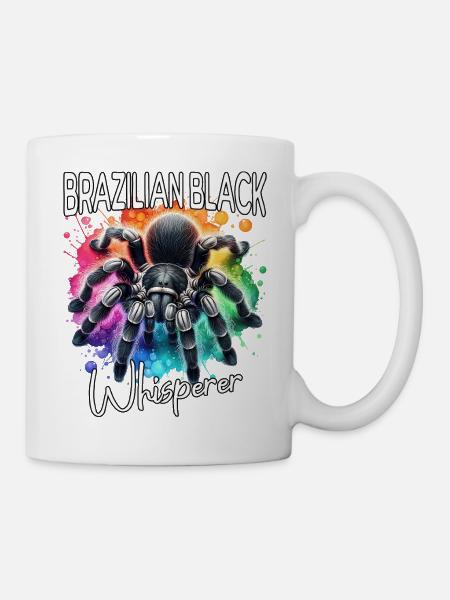 Schwarze Vogelspinne Flüsterer - Tasse - Weiß