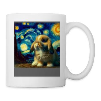 Zwergwidder Kaninchen Starry Night - Tasse - Weiß - Rechts