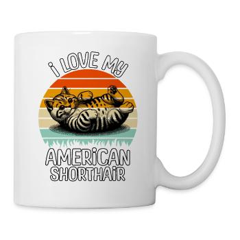 Lustige Amerikanische Kurzhaarkatze - Tasse - Weiß - Rechts