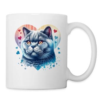Britisch Kurzhaar Katze - Tasse - Weiß - Rechts