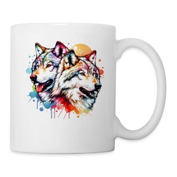 Grauwolf Geschenk - Tasse - Weiß - Rechts