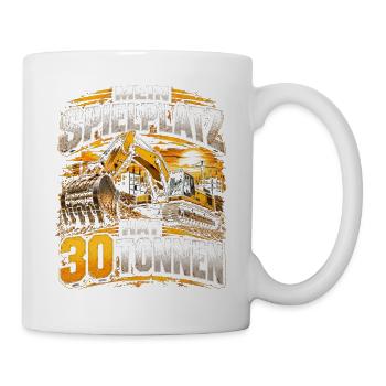 Baustellen Gigant 30 Tonnen Bagger - Tasse - Weiß - Rechts