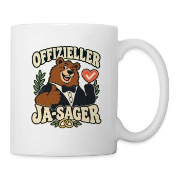 Offizieller Ja-Sager – Bär Bräutigam Hochzeit - Tasse - Weiß - Rechts