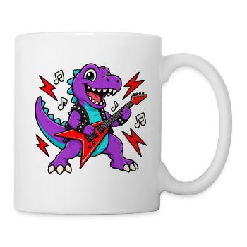 Dino Gitarrist - Tasse - Weiß - Rechts