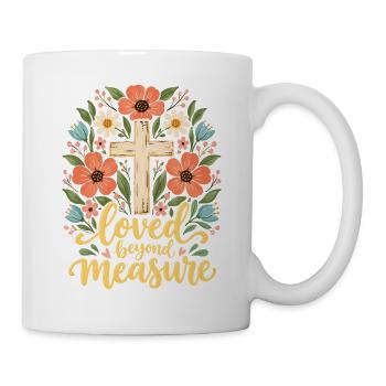 Über Maße geliebte christliche Frauen Jesus Floral - Tasse - Weiß - Rechts