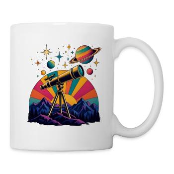 Teleskop Astronomie – Sternenhimmel - Tasse - Weiß - Rechts