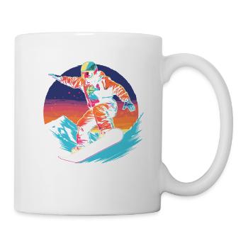 90er Jahre Snowboarder - Tasse - Weiß - Rechts