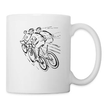 Rennradfahrer Zeichnung - Tasse - Weiß - Rechts