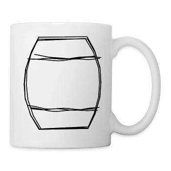 Fass handgezeichnet - Tasse - Weiß - Rechts