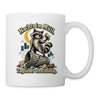 Waschbär Trash Panda Humor Nachtmensch - Tasse - Weiß - Rechts