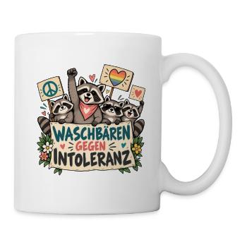WASCHBÄREN GEGEN INTOLERANZ - Tasse - Weiß - Rechts