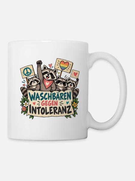 WASCHBÄREN GEGEN INTOLERANZ - Tasse - Weiß
