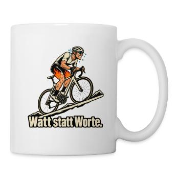 Rennradfahrer Radsport Watt statt Worte - Tasse - Weiß - Rechts