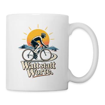 Rennradfahrer Radsport Training Watt statt Worte - Tasse - Weiß - Rechts