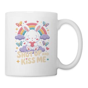Shut Up And Kiss Me Küss Mich Einfach Valentinstag - Tasse - Weiß - Rechts