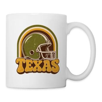 Texas Retro Football Helm - Tasse - Weiß - Rechts