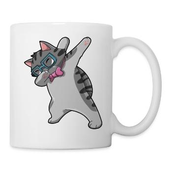 Nerd Katze Dab - Tasse - Weiß - Rechts