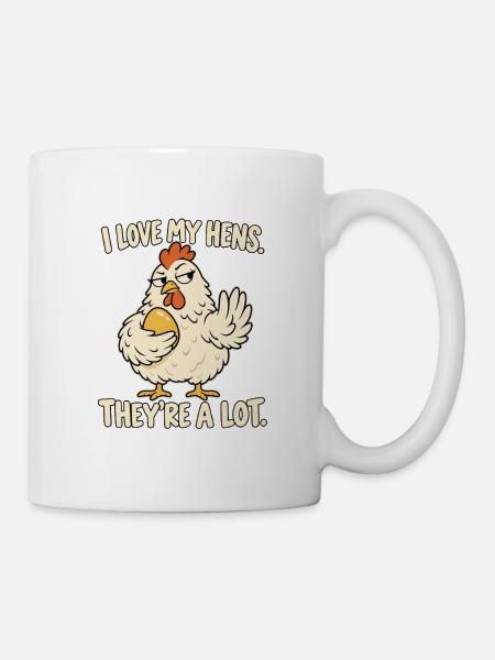 Hennenliebe: freches Huhn - Tasse - Weiß
