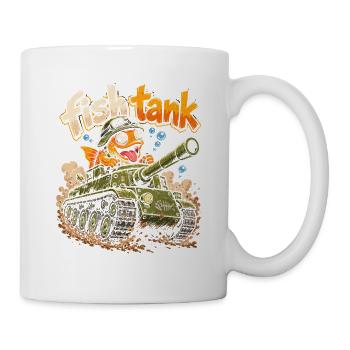 FischTank Heldenpanzer - Tasse - Weiß - Rechts