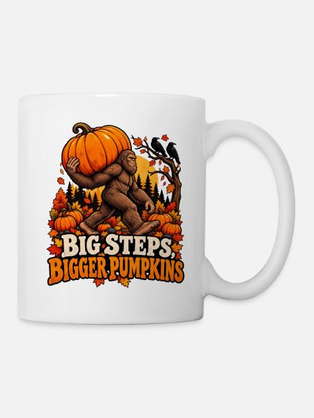 Riesenpfade: Größere Kürbisse Sasquatch - Tasse - Weiß