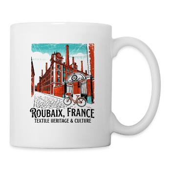Vintage Roubaix France Textile Heritage And - Tasse - Weiß - Rechts